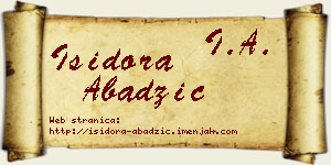 Isidora Abadžić vizit kartica